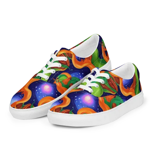 Cosmic Aviary on a Men's Lace-Up Canvas Shoes