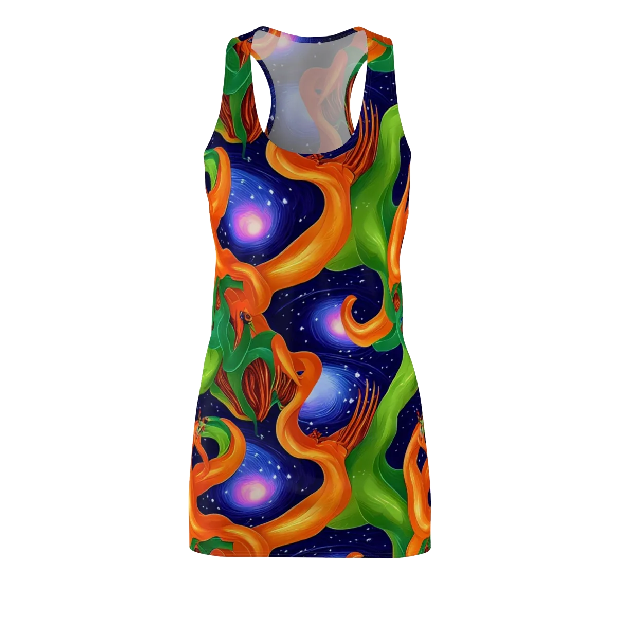 Cosmic Aviary on Racerback Dress — Front
