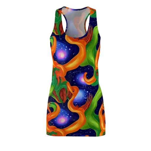Cosmic Aviary on a Racerback Dress