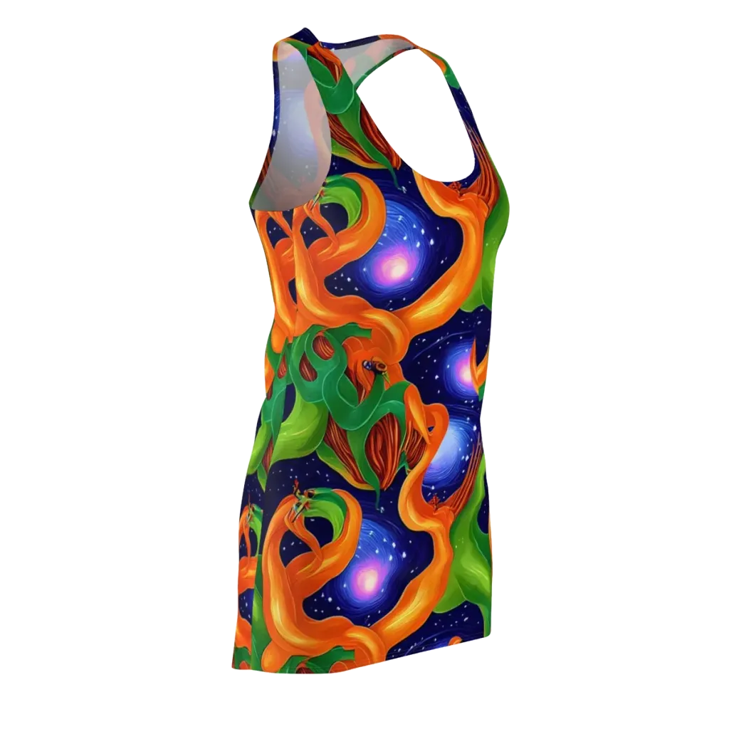 Cosmic Aviary on Racerback Dress — Front Side