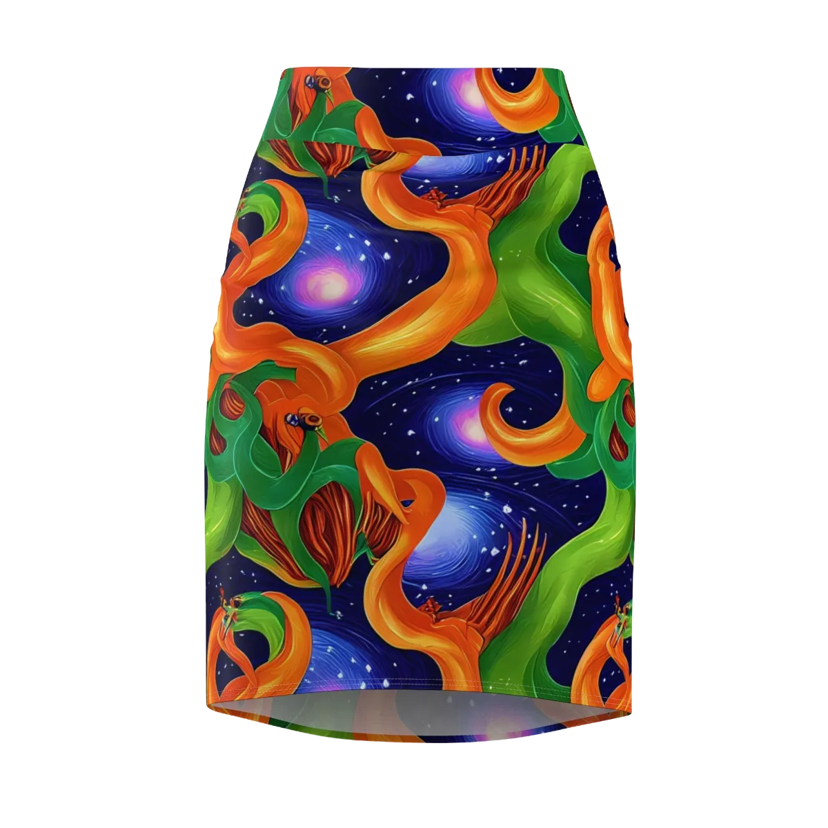 Cosmic Aviary on Pencil Skirt — Front