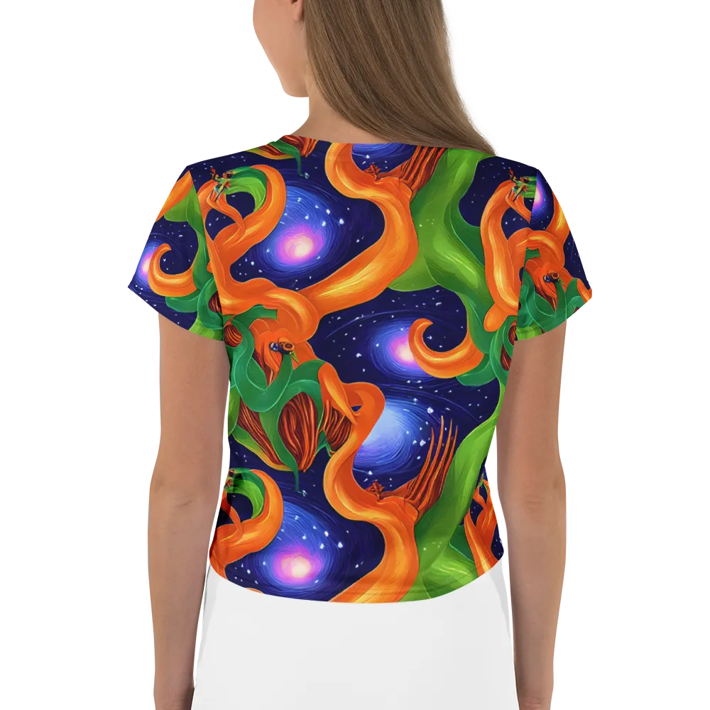 Cosmic Aviary on Crop Tee — Back