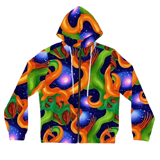 Cosmic Aviary on a Women's Full-Zip Hoodie
