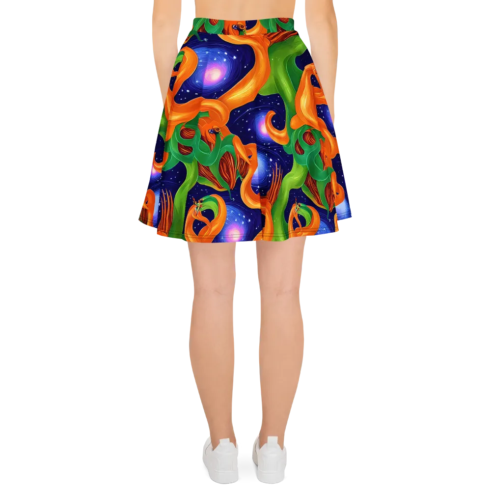 Cosmic Aviary on Skater Skirt — Back