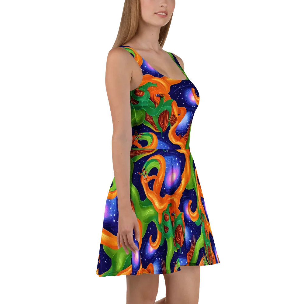 Cosmic Aviary on Skater Dress — Right