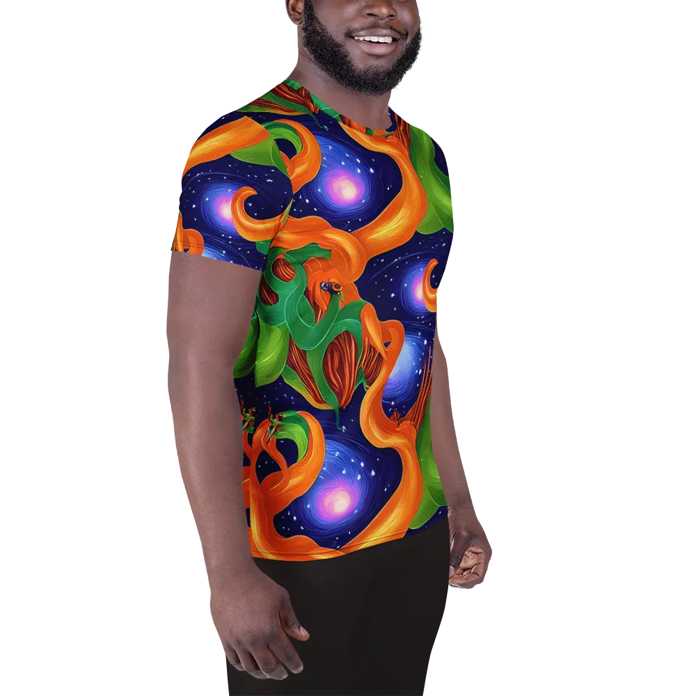Cosmic Aviary on Men's Athletic T-Shirt — Right