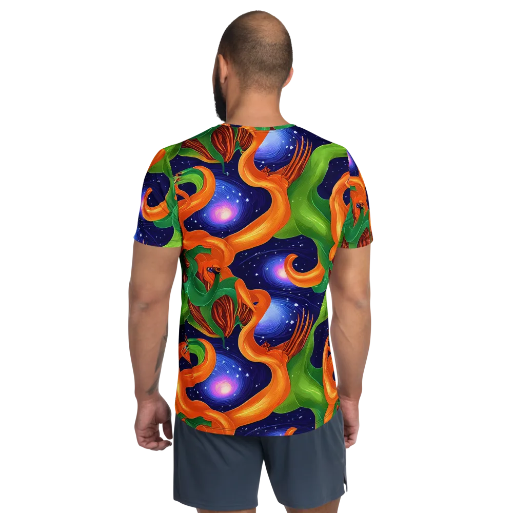 Cosmic Aviary on Men's Athletic T-Shirt — Back