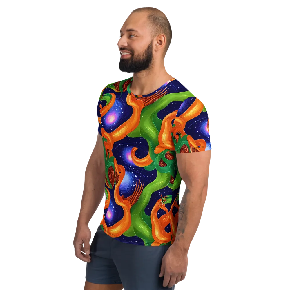 Cosmic Aviary on Men's Athletic T-Shirt — Left