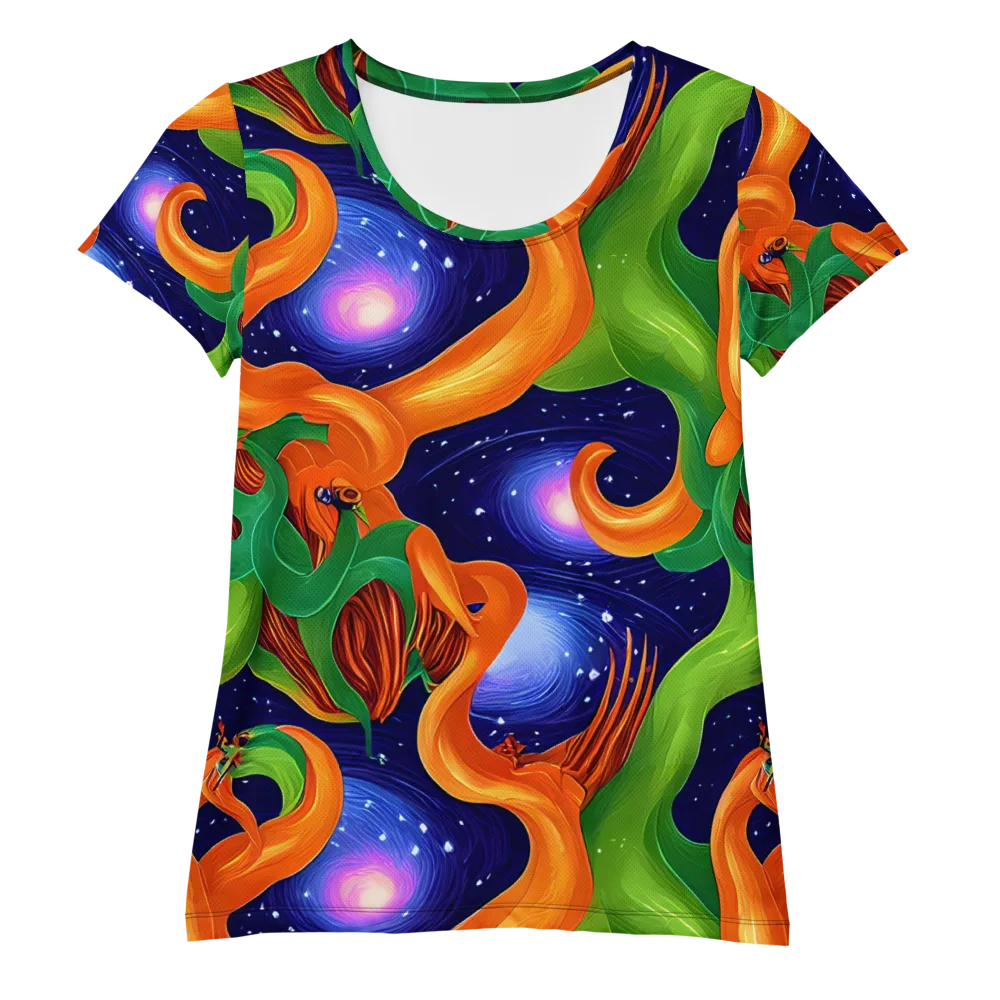 Cosmic Aviary on Women's Athletic T-Shirt — Front