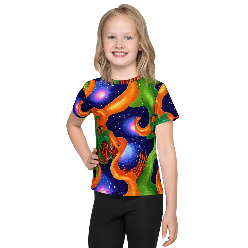 Cosmic Aviary on Kids Crew Neck T-Shirt — Front