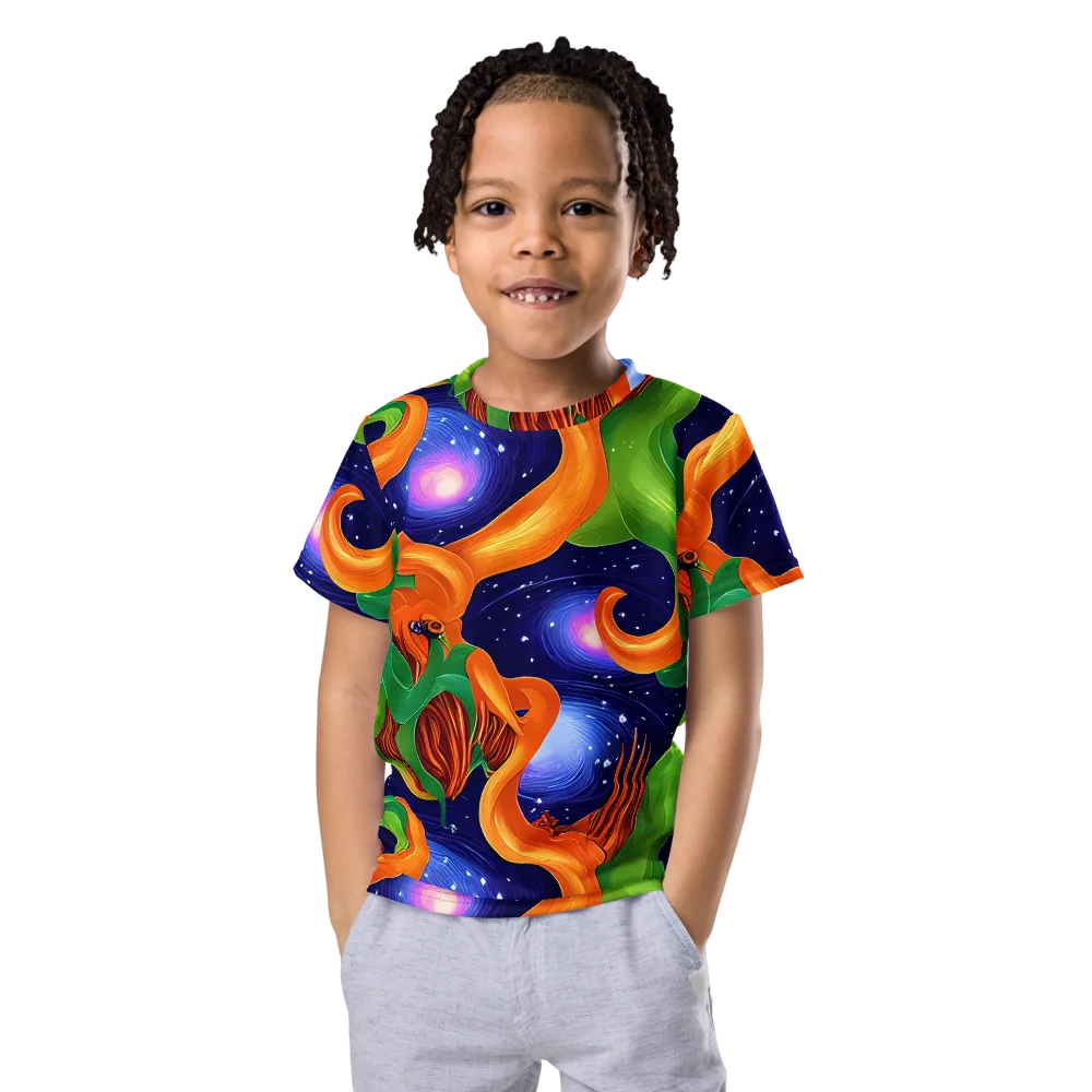 Cosmic Aviary on Kids Crew Neck T-Shirt — Front