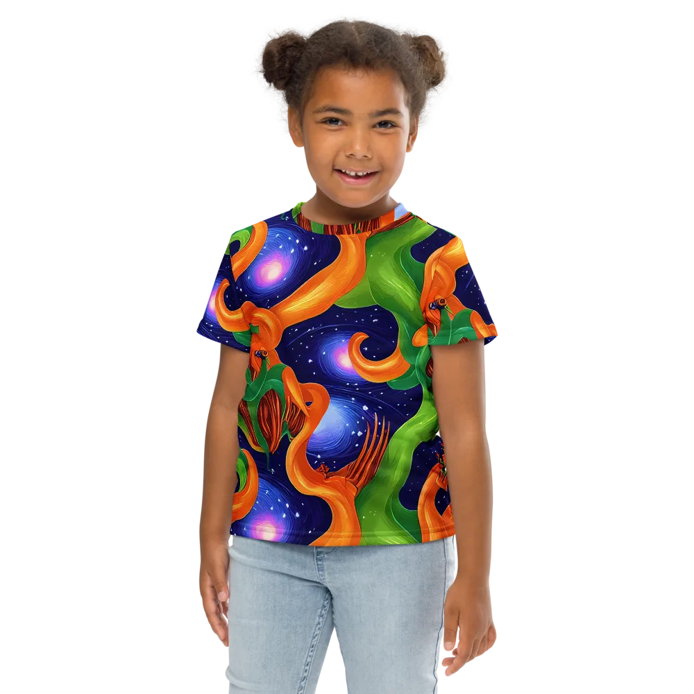 Cosmic Aviary on Kids Crew Neck T-Shirt — Front