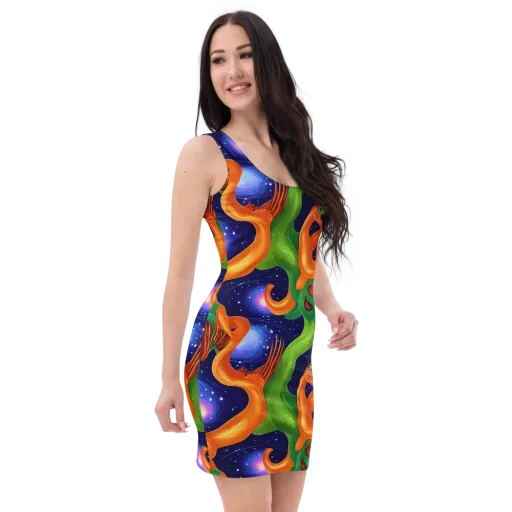 Cosmic Aviary on a Bodycon Dress