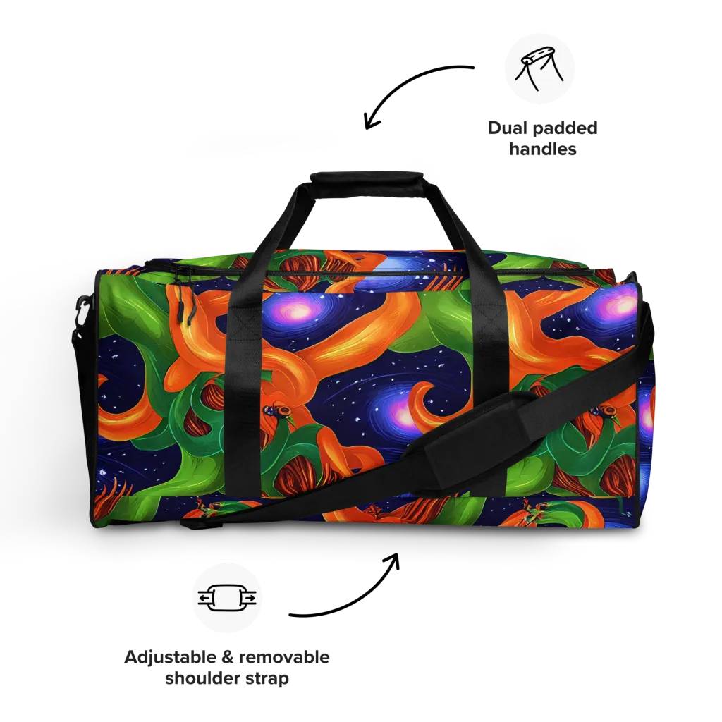 Cosmic Aviary on Duffle Bag — Front