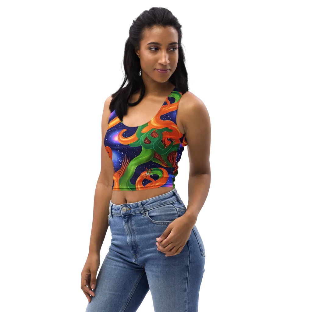 Cosmic Aviary on Crop Top — Left Front