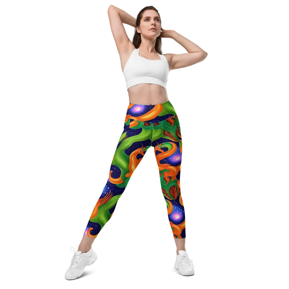 Cosmic Aviary on Leggings with Pockets — Front