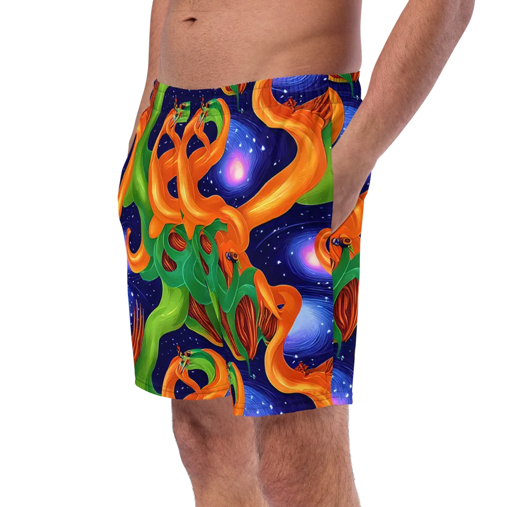 Cosmic Aviary on Swim Trunks — Left Front