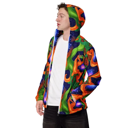 Cosmic Aviary on a Men's Windbreaker