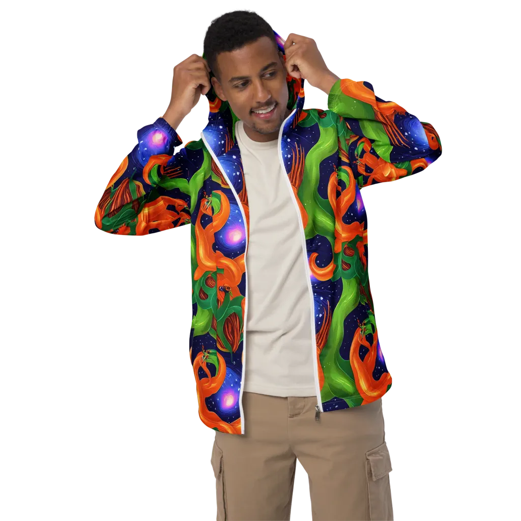 Cosmic Aviary on Men's Windbreaker — Front