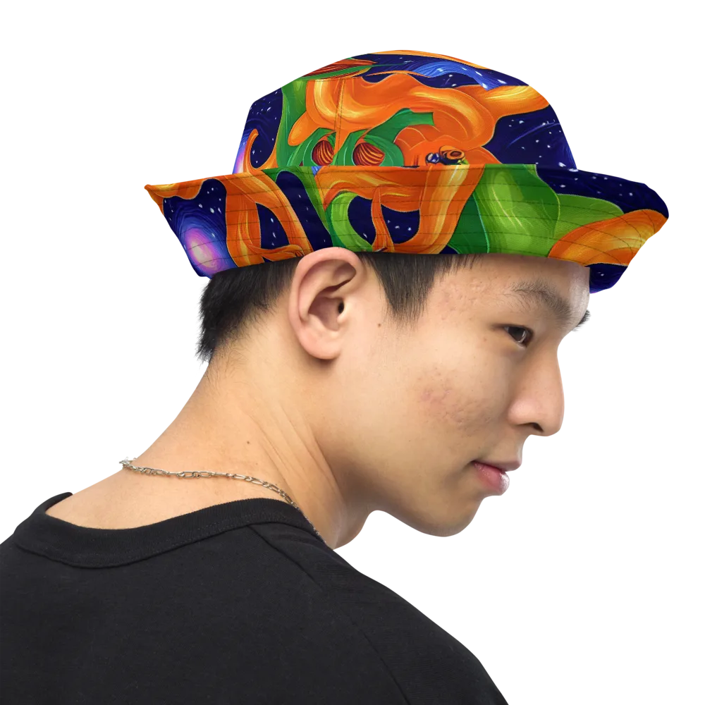 Cosmic Aviary on Reversible Bucket Hat — Right Outside