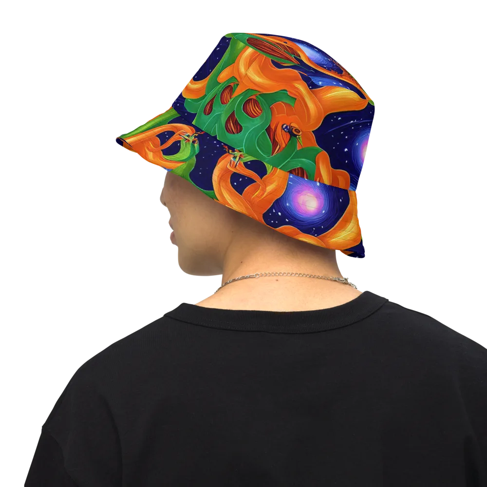 Cosmic Aviary on Reversible Bucket Hat — Back Inside