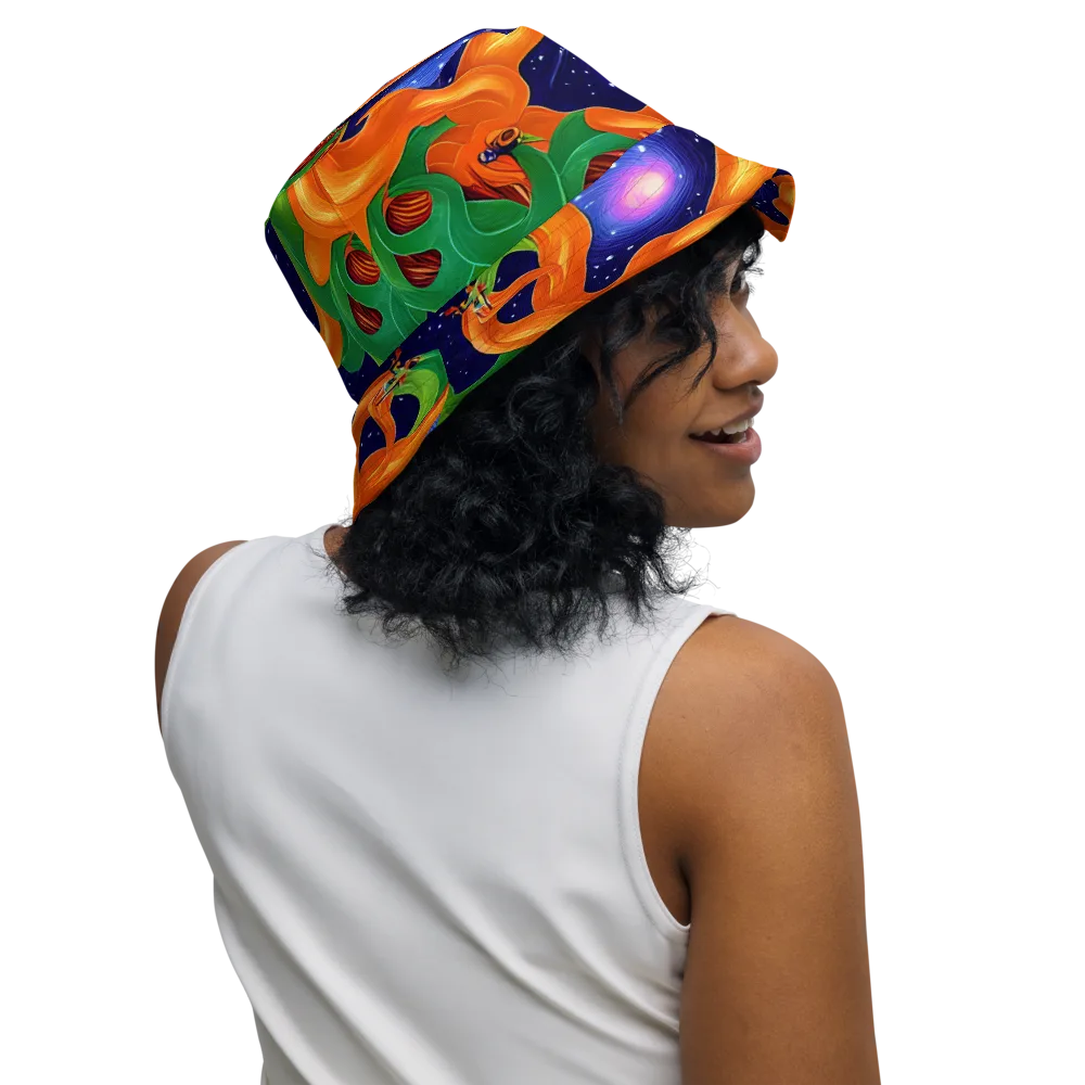 Cosmic Aviary on Reversible Bucket Hat — Right Outside