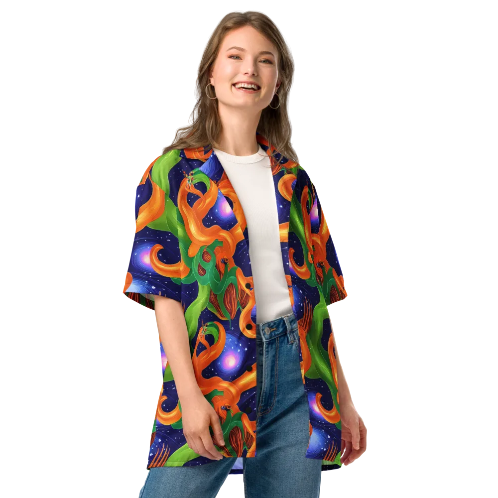 Cosmic Aviary on Button Shirt — Front