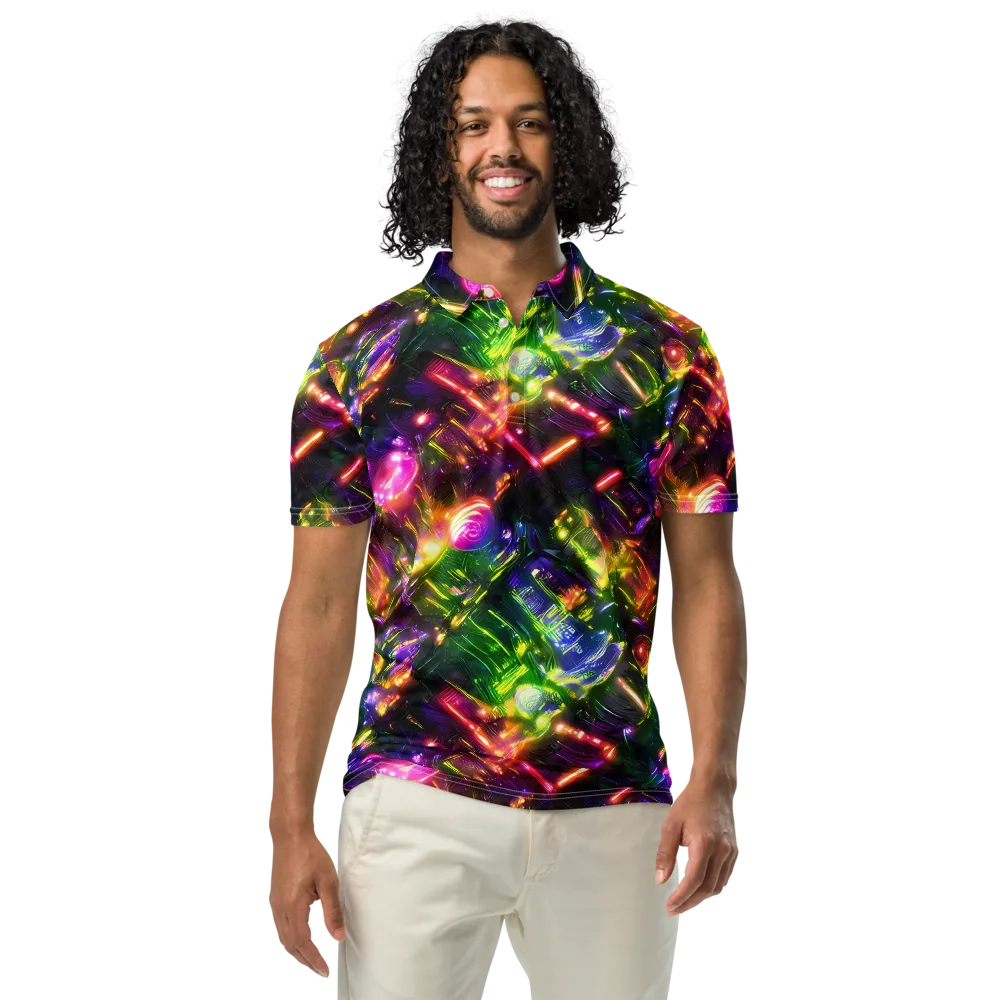 Lacquered Wilds on Men's Slim Fit Polo Shirt — Front