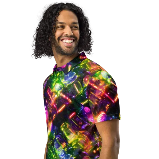 Lacquered Wilds on a Men's Slim Fit Polo Shirt