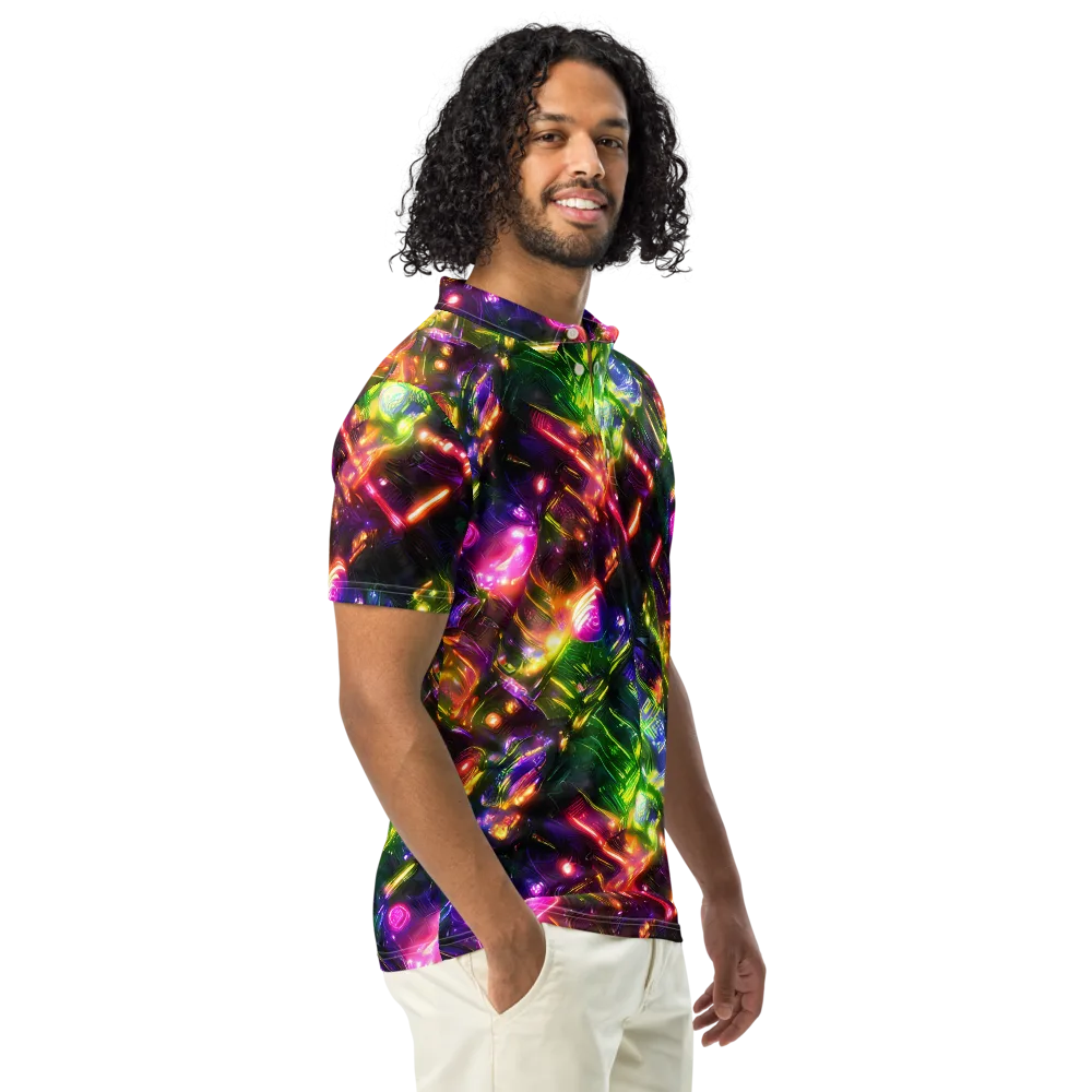 Lacquered Wilds on Men's Slim Fit Polo Shirt — Right Front