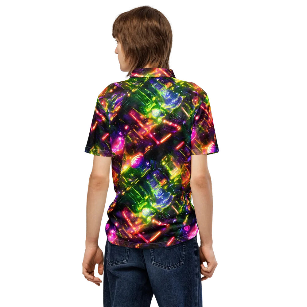 Lacquered Wilds on Men's Slim Fit Polo Shirt — Back