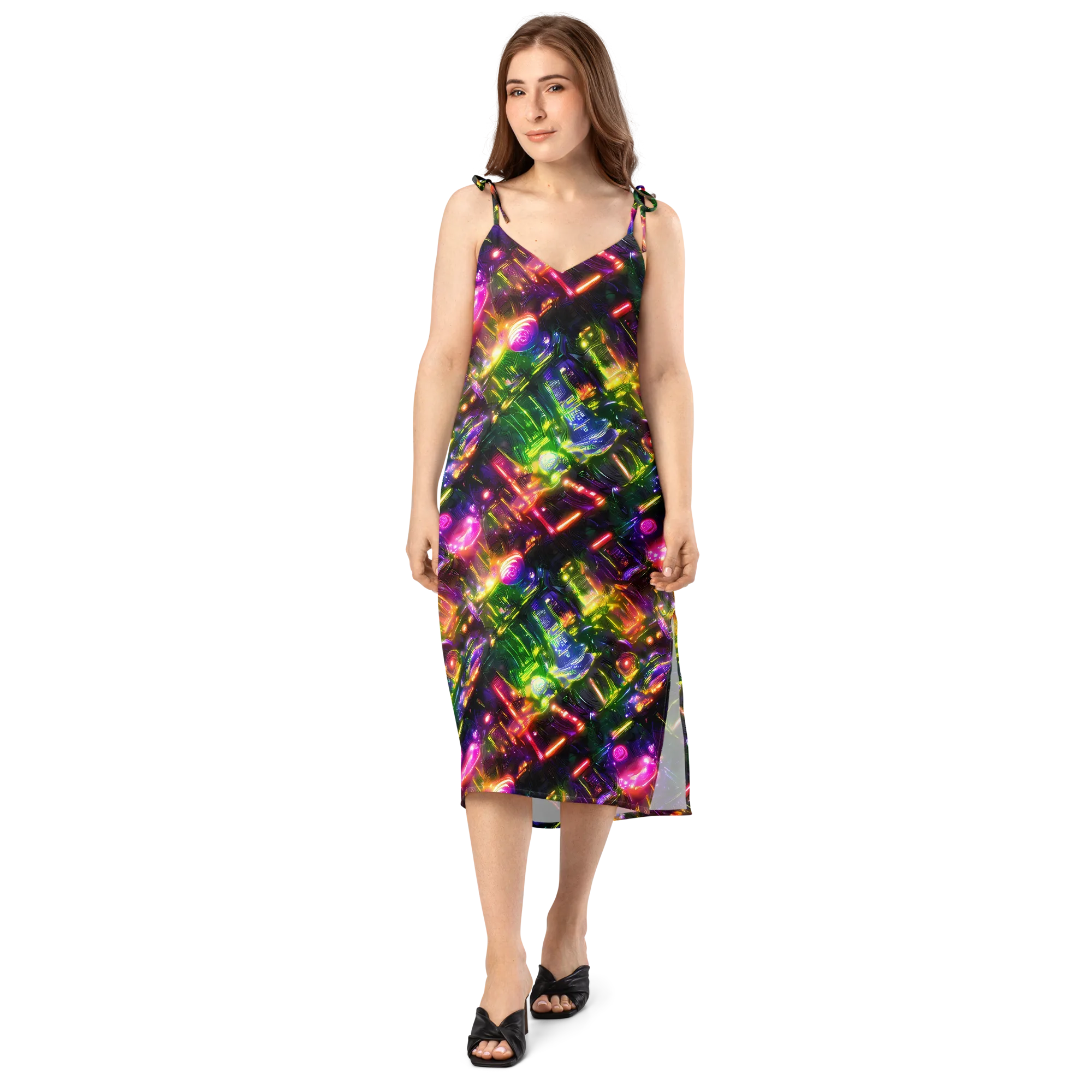Lacquered Wilds on Slip Dress — Front