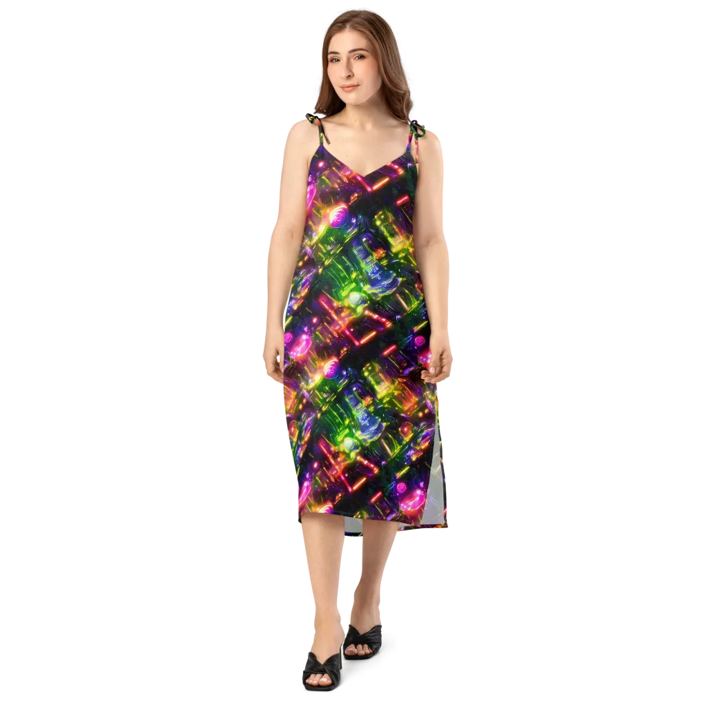 Lacquered Wilds on Slip Dress — Front