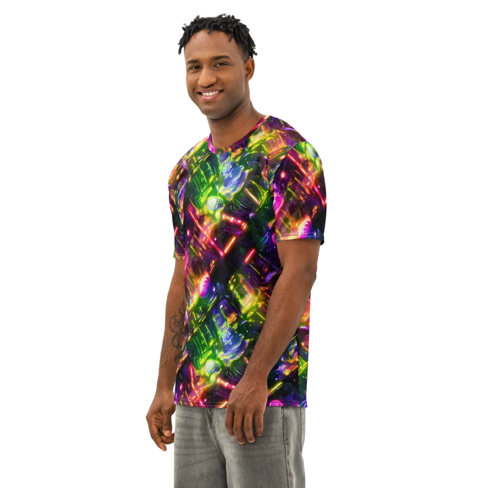 Lacquered Wilds on Men's Cotton Crew Neck T-Shirt — Left Front