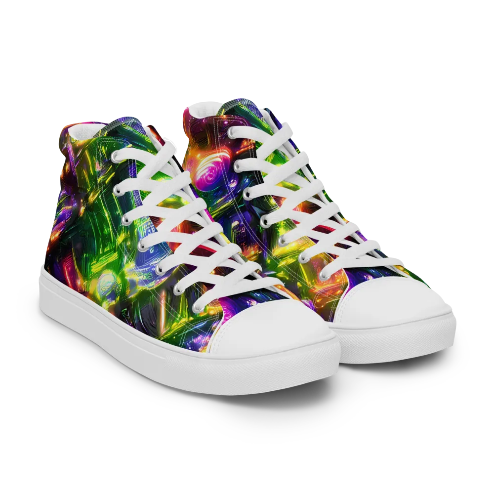 Lacquered Wilds on Men's High Top Canvas Shoes — Right Front