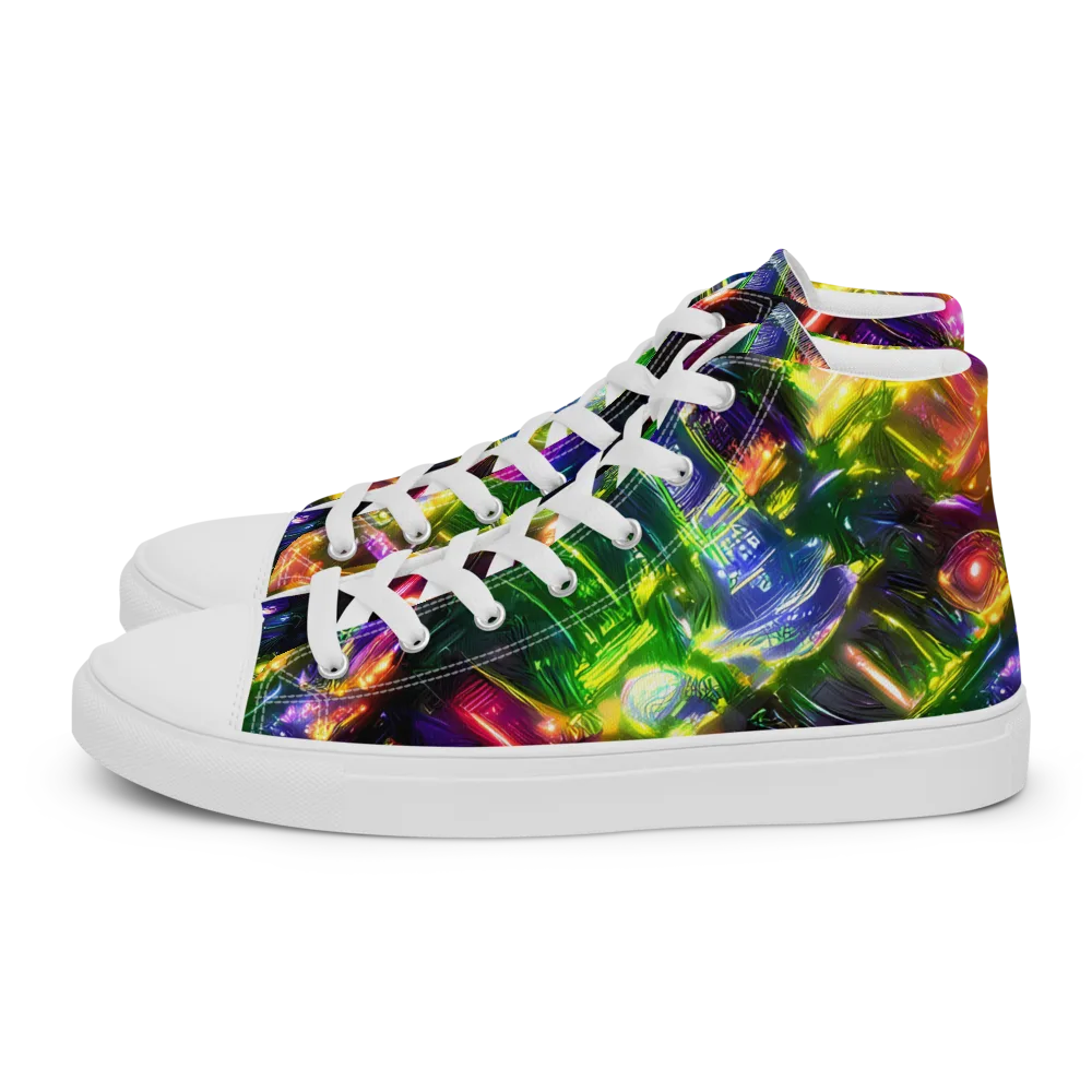 Lacquered Wilds on Men's High Top Canvas Shoes — Left