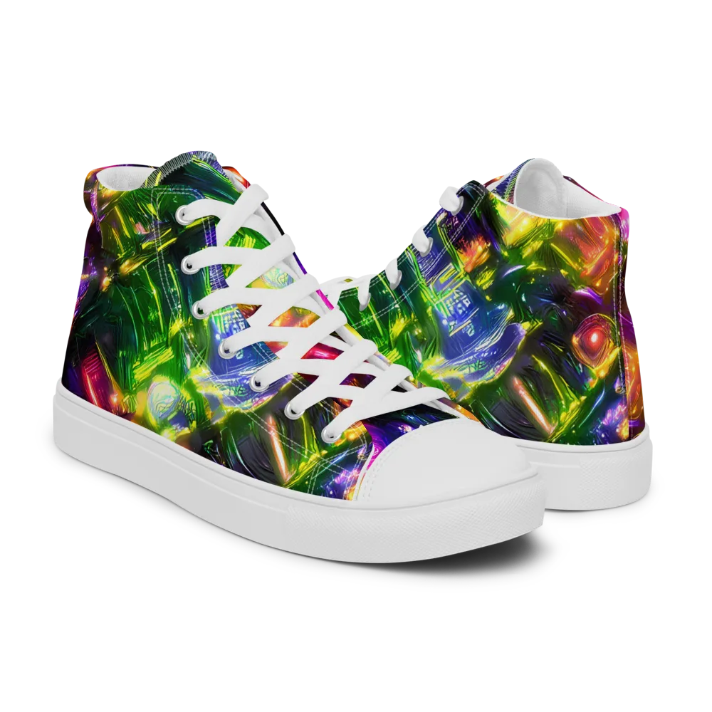 Lacquered Wilds on Men's High Top Canvas Shoes — Right