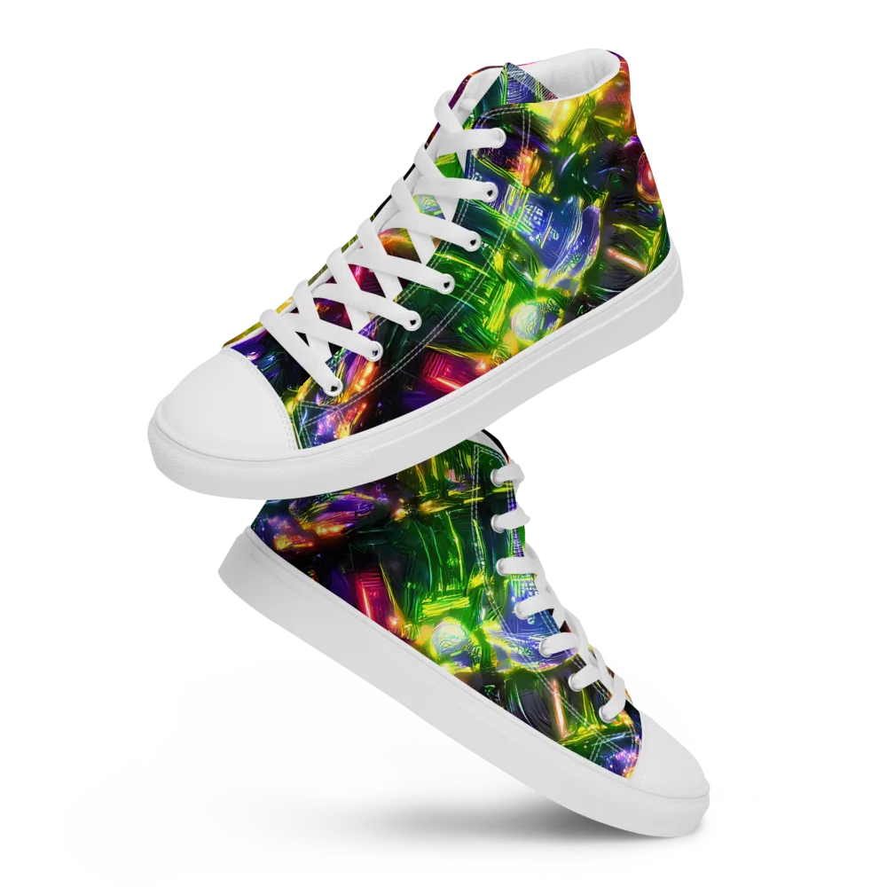 Lacquered Wilds on Men's High Top Canvas Shoes — Front