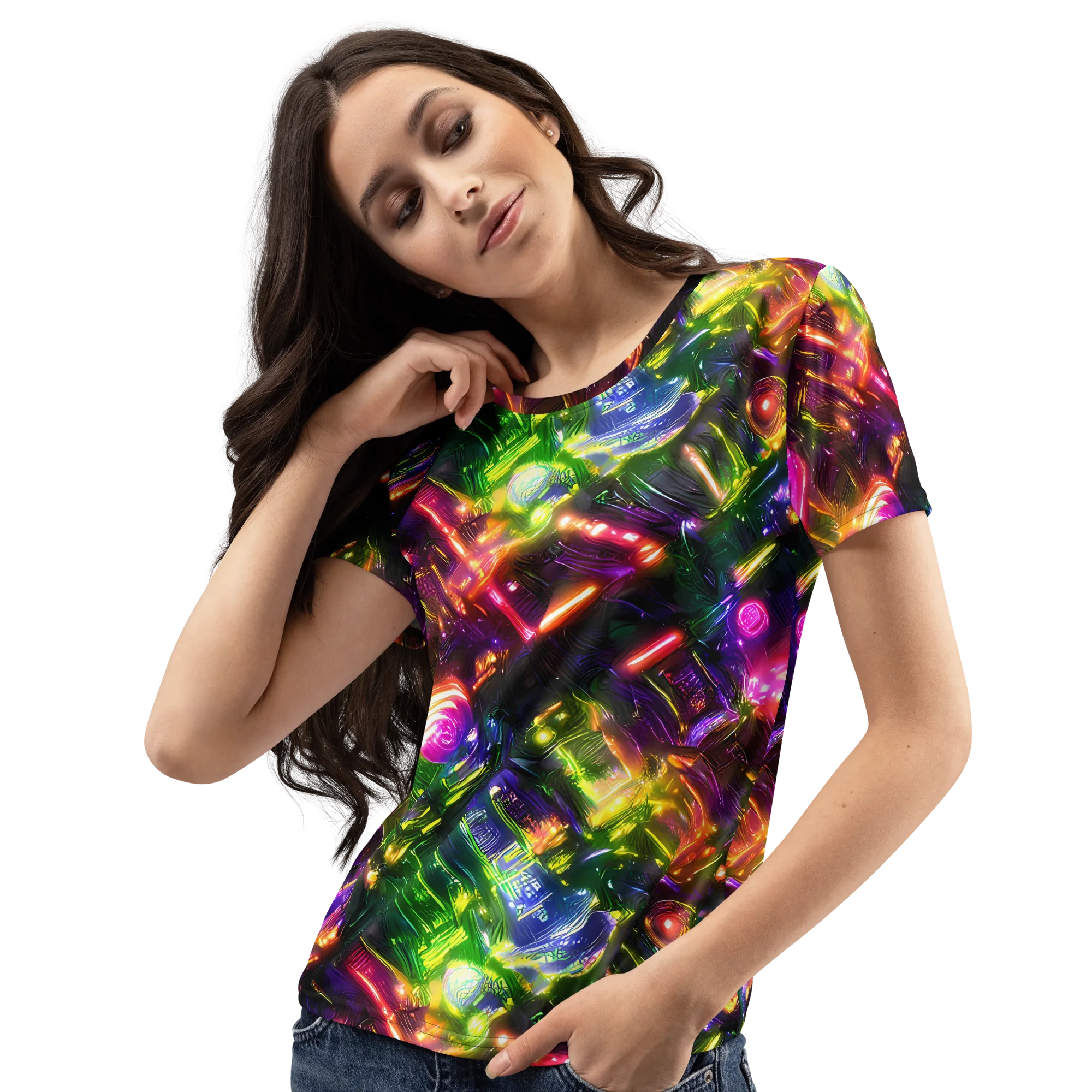 Lacquered Wilds on Women's Crew Neck T-Shirt — Left Front