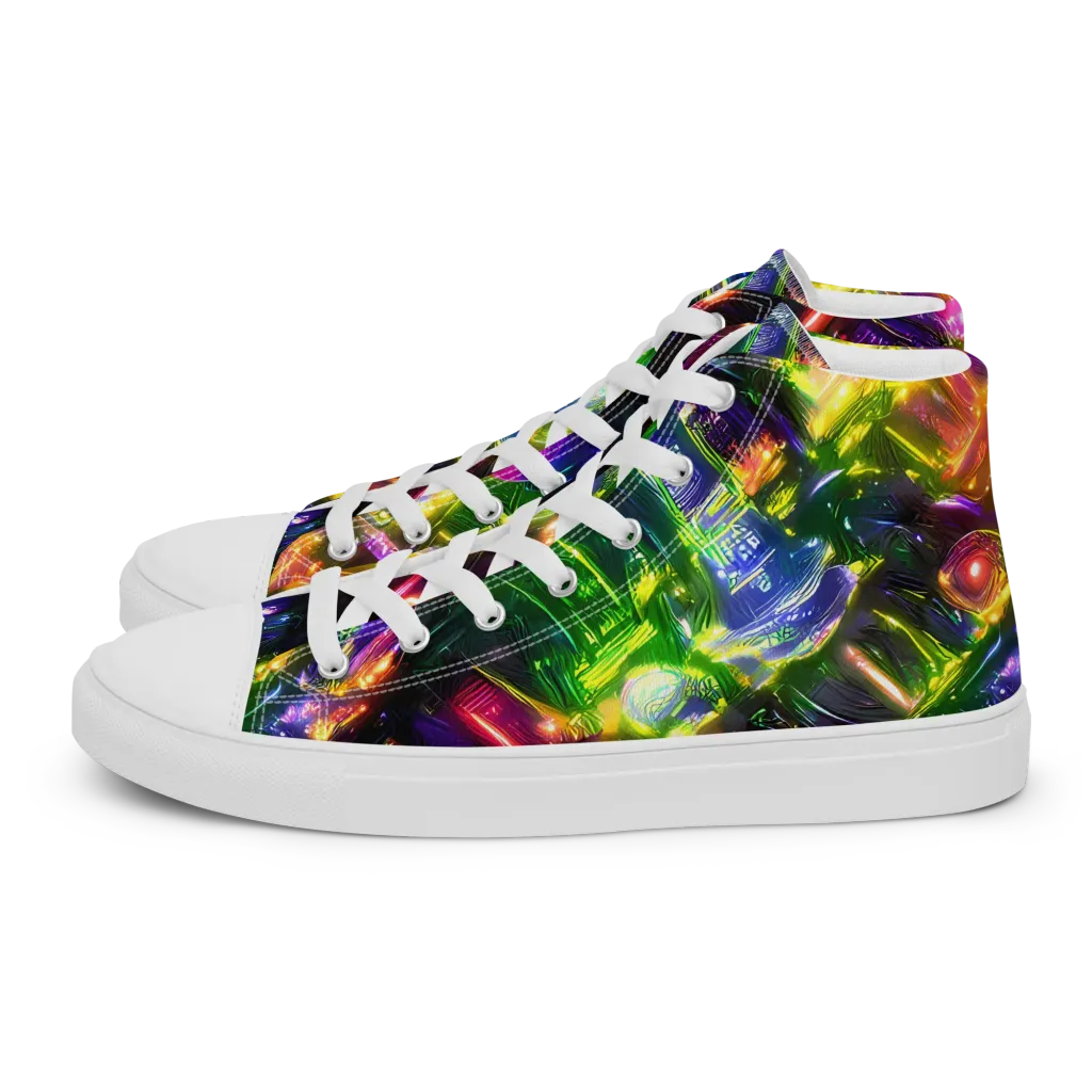 Lacquered Wilds on Women's High Top Canvas Shoes — Left