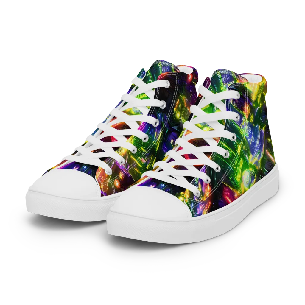 Lacquered Wilds on Women's High Top Canvas Shoes — Left Front