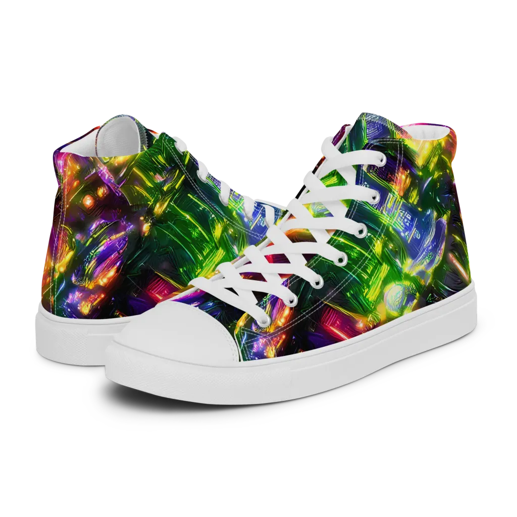 Lacquered Wilds on Women's High Top Canvas Shoes — Left