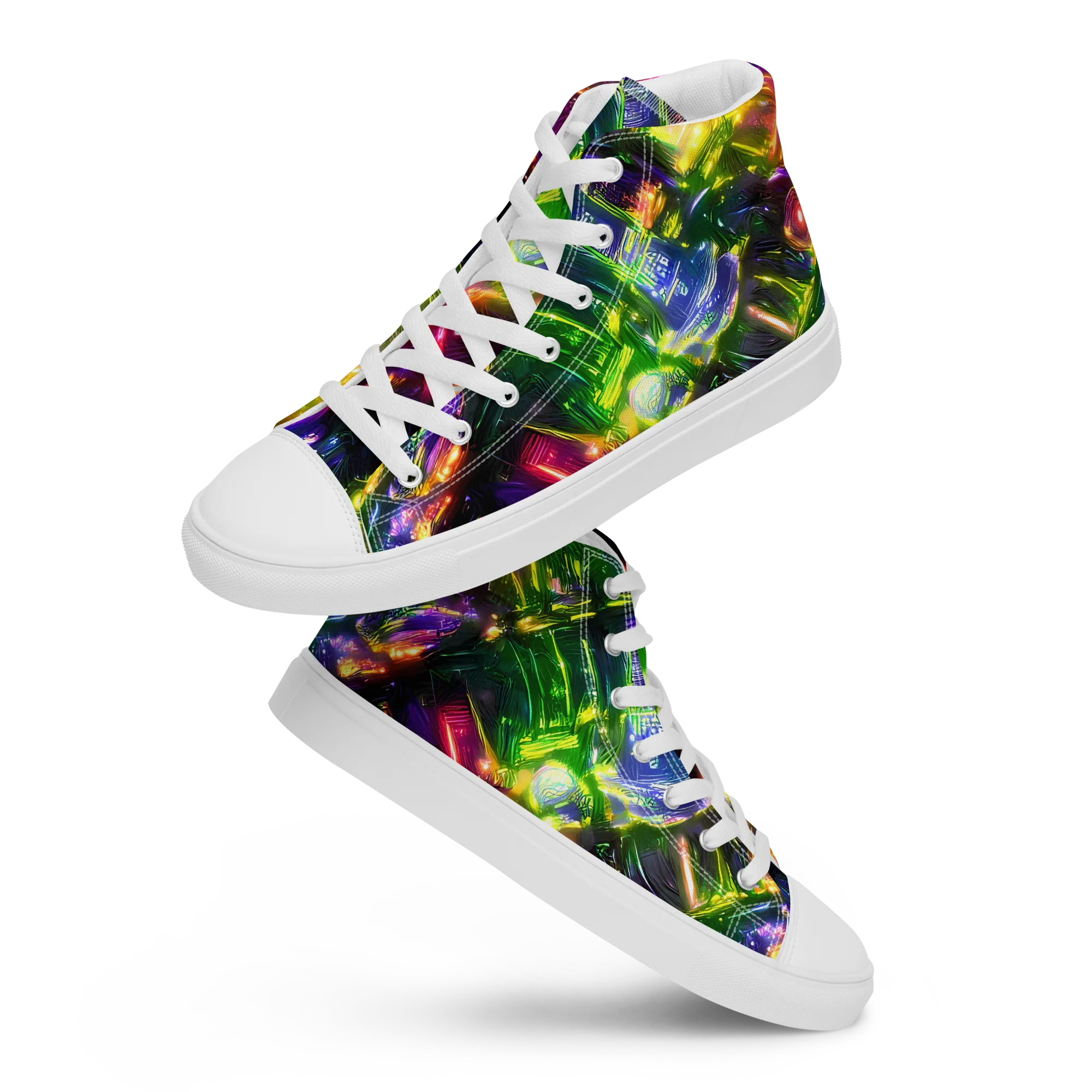 Lacquered Wilds on Women's High Top Canvas Shoes — Front