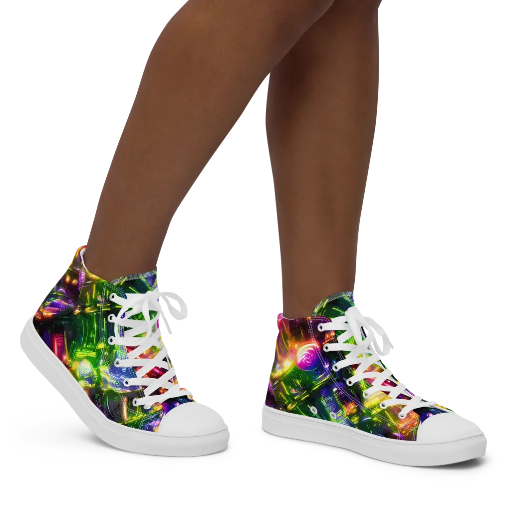 Lacquered Wilds on Women's High Top Canvas Shoes — Right