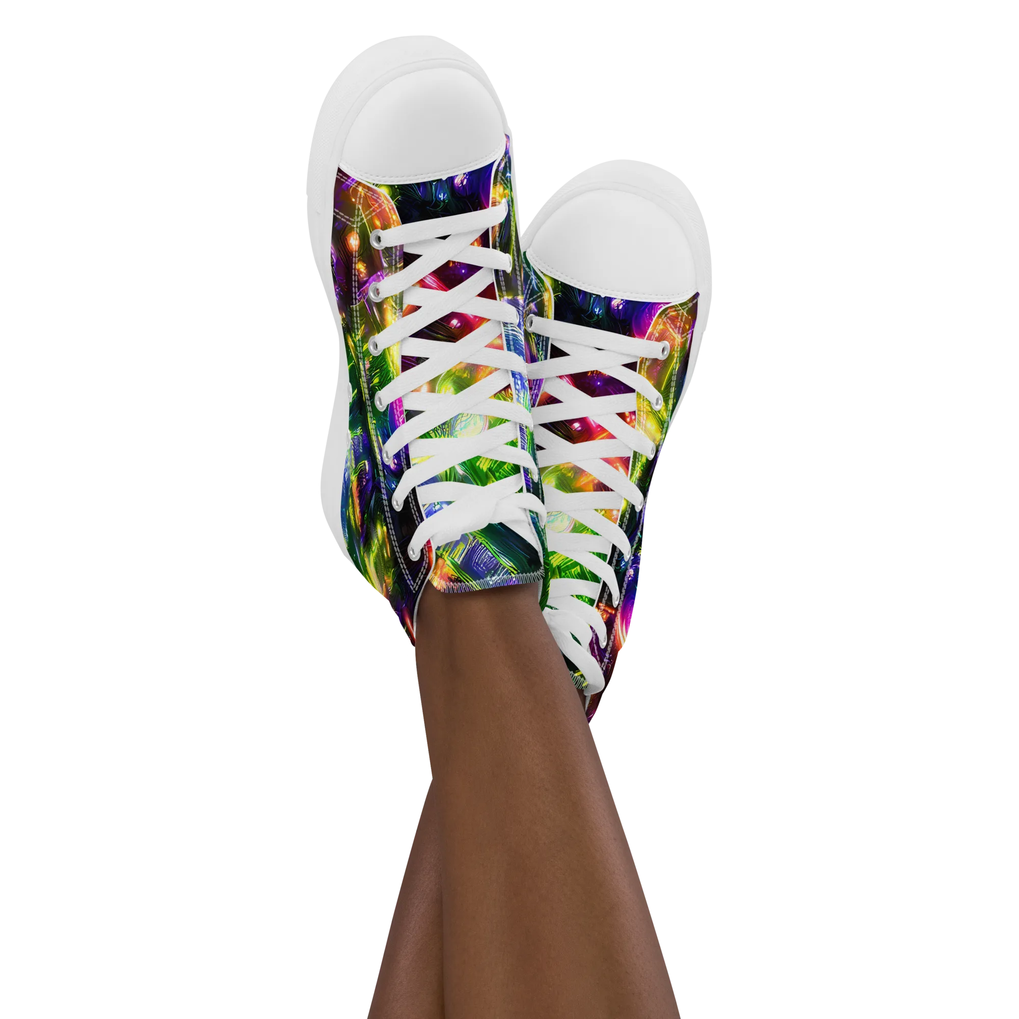 Lacquered Wilds on Women's High Top Canvas Shoes — Front