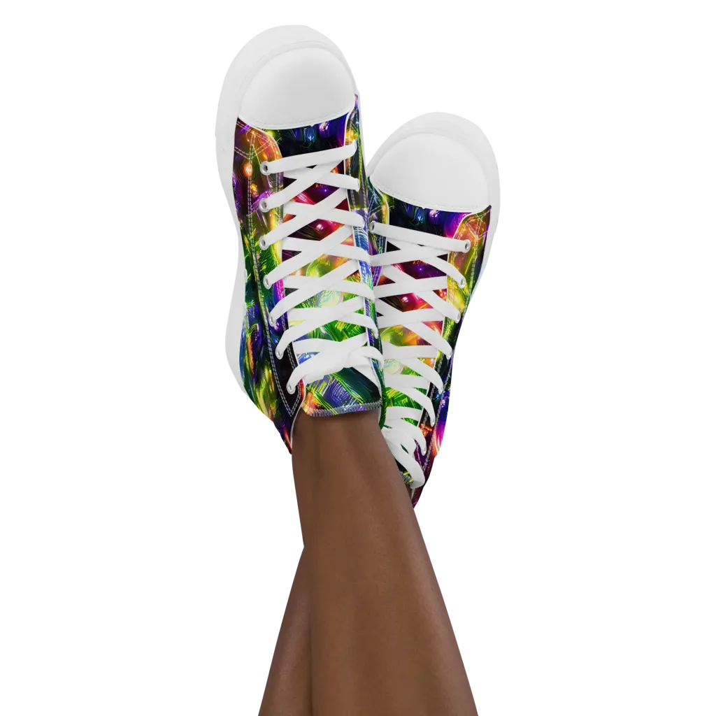 Lacquered Wilds on Women's High Top Canvas Shoes — Front