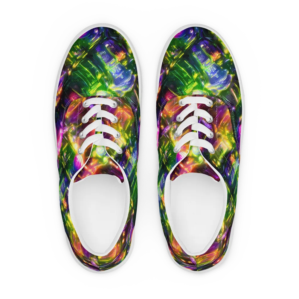 Lacquered Wilds on Men's Lace-Up Canvas Shoes — Front