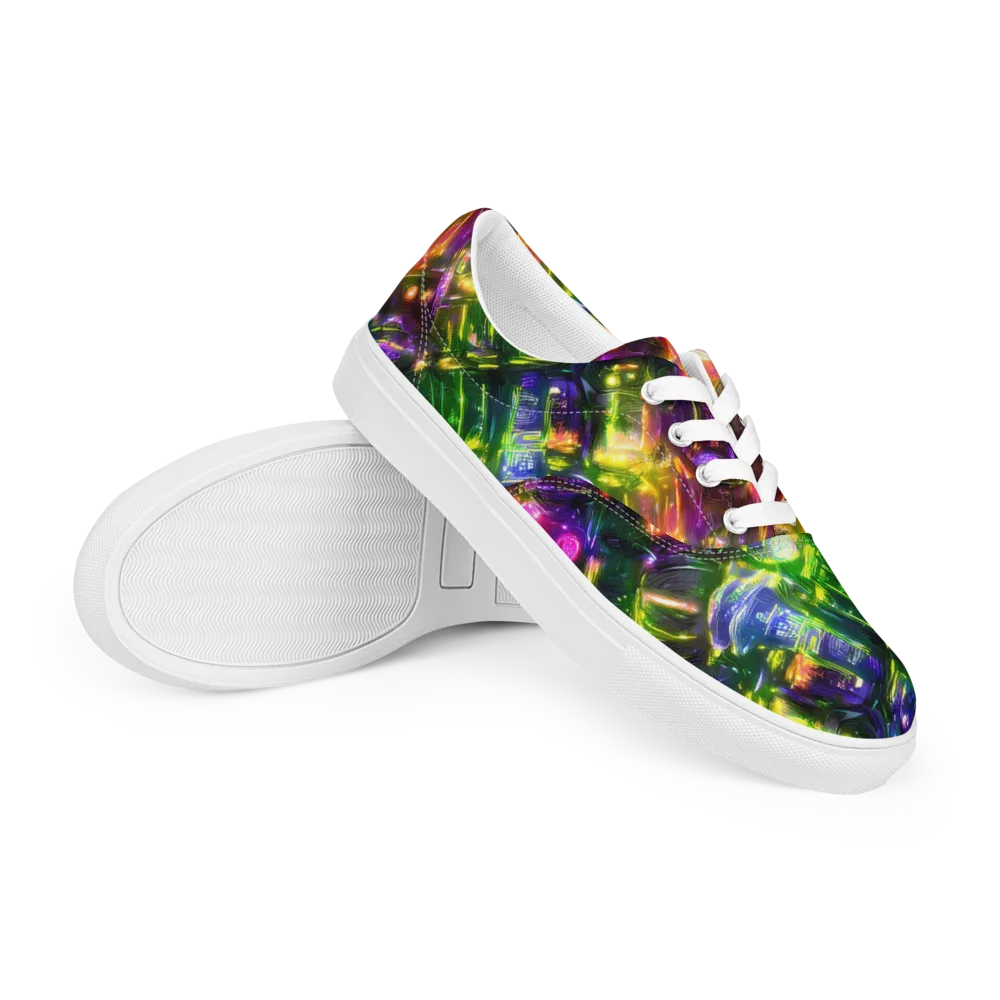 Lacquered Wilds on Men's Lace-Up Canvas Shoes — Right Front