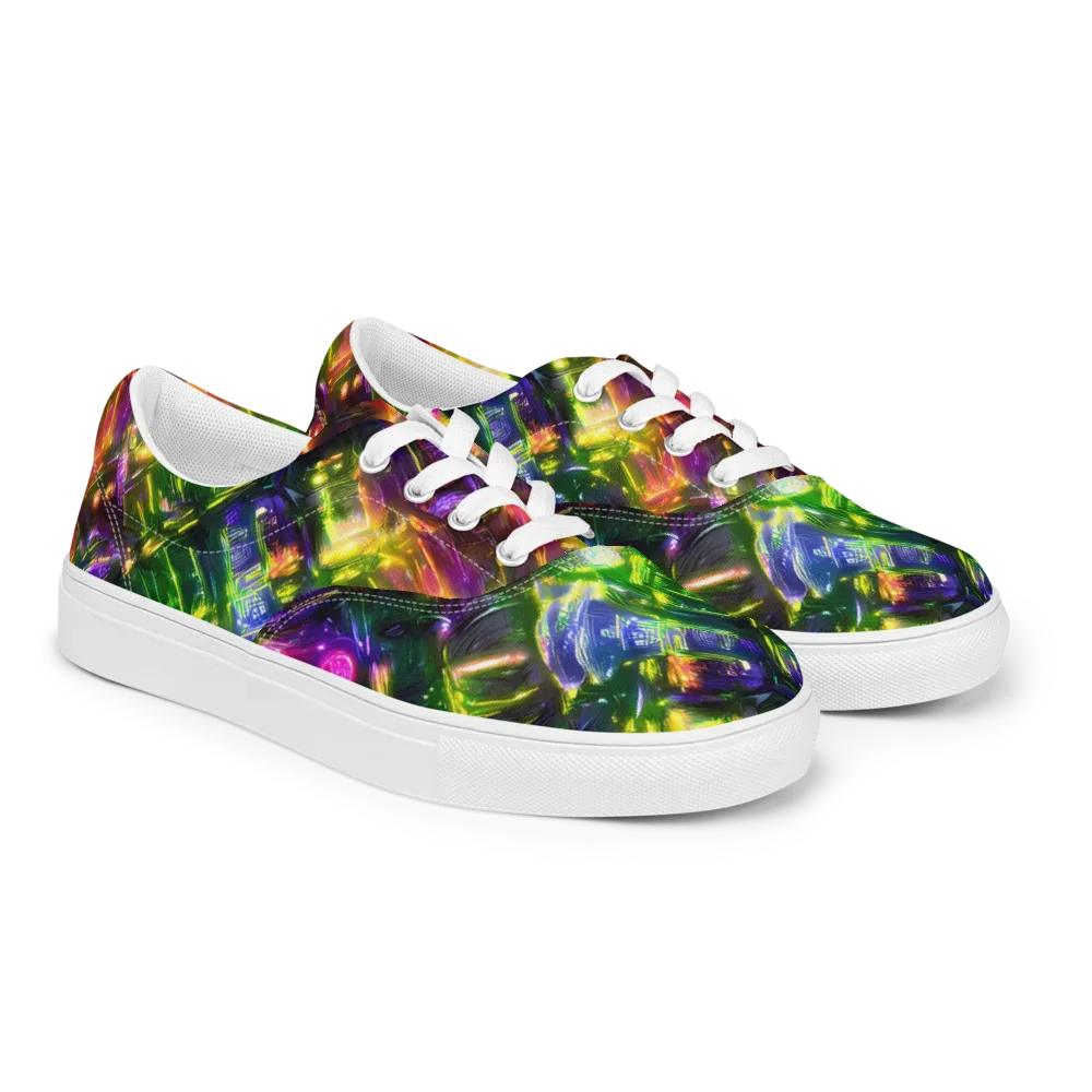 Lacquered Wilds on Men's Lace-Up Canvas Shoes — Right Front