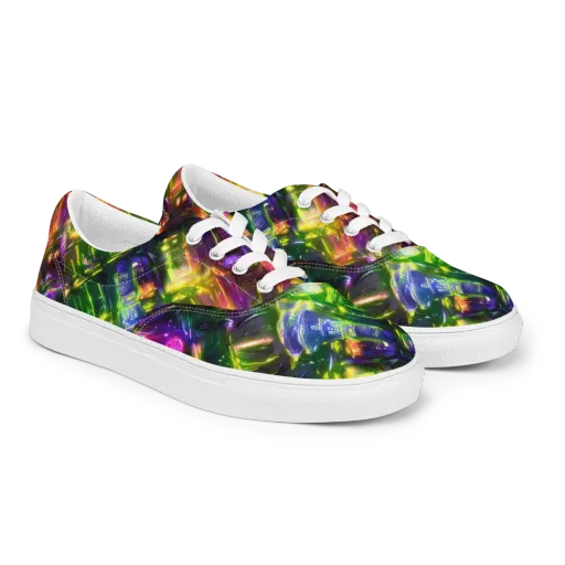 Lacquered Wilds on a Men's Lace-Up Canvas Shoes
